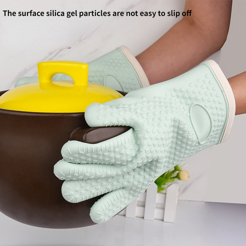 Silicone Insulation Gloves Long High Temperature Resistant Non-slip Kitchen Insulation Gloves Cotton Thickened Baking Gloves
Silicone Insulation Gloves Long High Temperature Resistant Non-slip Kitchen Insulation Gloves Cotton Thickened Baking Gloves