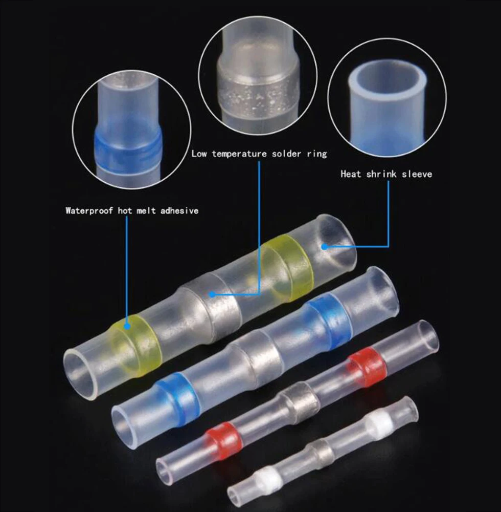 10/20/30/50pcs Solder Seal Wire Connectors 3:1 Heat Shrink Insulated Electrical Wire Terminals Butt Splice Waterproof
10/20/30/50pcs Solder Seal Wire Connectors 3:1 Heat Shrink Insulated Electrical Wire Terminals Butt Splice Waterproof