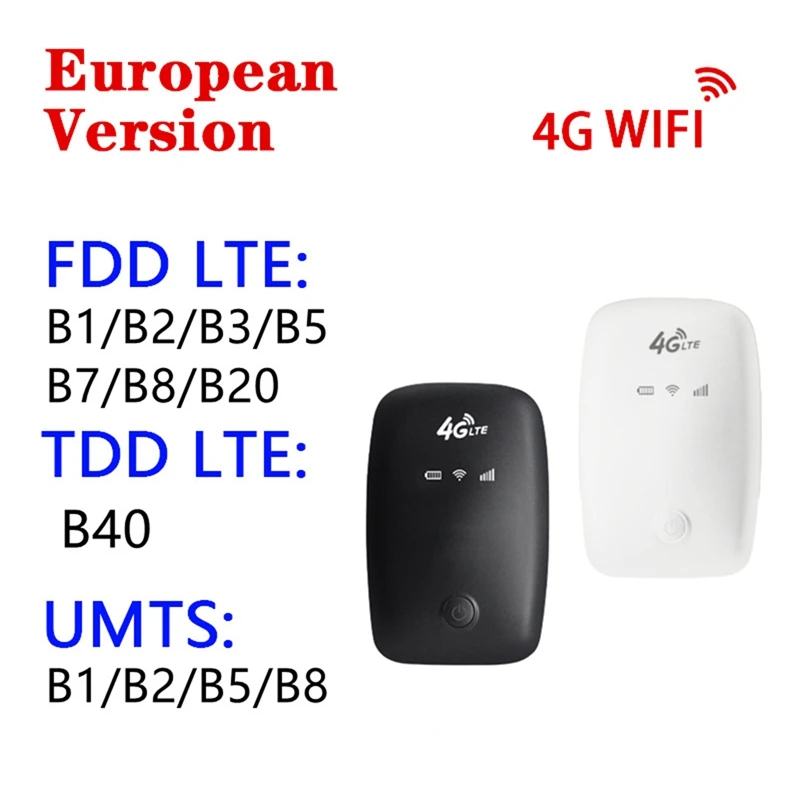 

Портативный Мобильный Wi-Fi роутер M3-E, 4G, LTE, CAT4, 150 Мбит/с, Подключаемая карта, Wi-Fi роутер с батареей 2100 мАч, европейская версия WD670