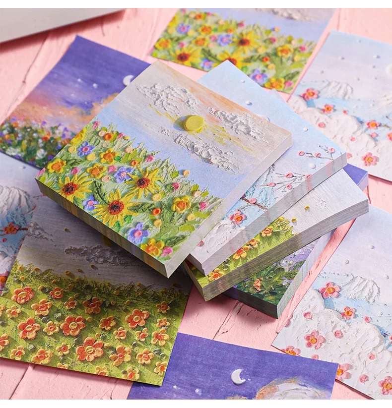 50 Sheets/pack Oil Painting Sticky Notes Memo Pad Paper To Do List Scrapbooking Students Kawaii Japanese Stationery
50 Sheets/pack Oil Painting Sticky Notes Memo Pad Paper To Do List Scrapbooking Students Kawaii Japanese Stationery