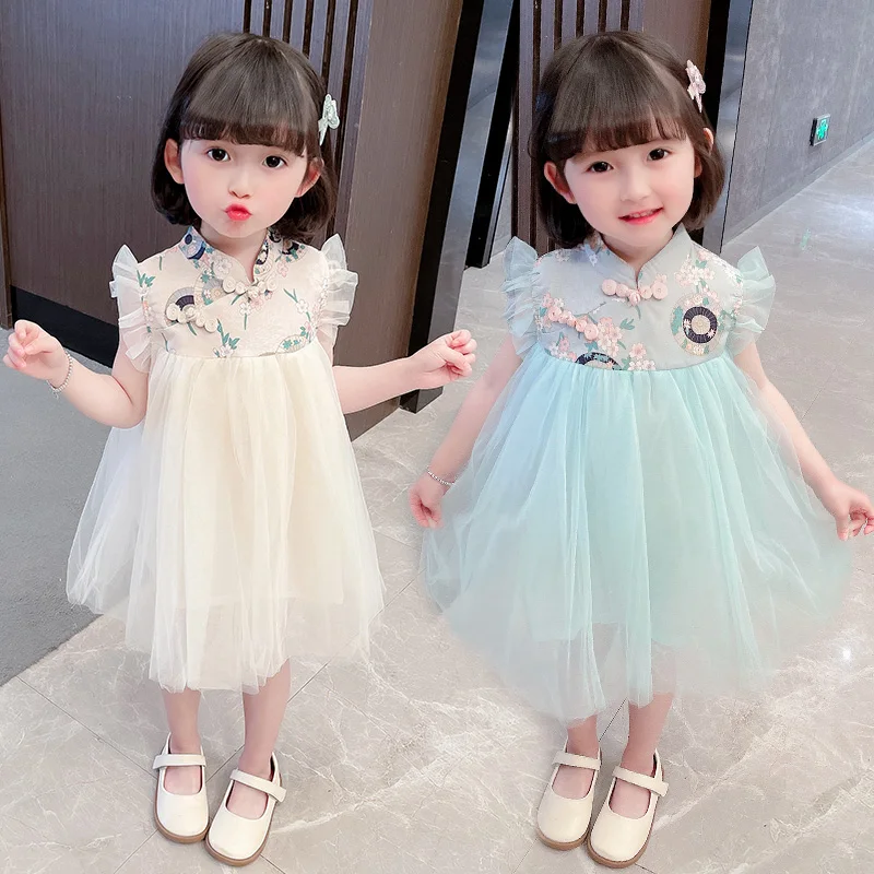 Embroidered children's dress brand 2022 new style girl's mesh long dress summer baby's short-sleeved Chinese style dress cheap
Embroidered children's dress brand 2022 new style girl's mesh long dress summer baby's short-sleeved Chinese style dress cheap