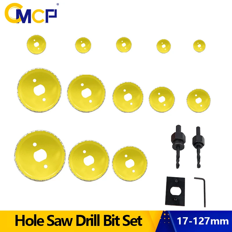 CMCP Hole Saw Kit 5/8/11/13/16pcs 19-127mm Hole Cutter Drill Bit Tool Hole Saw Set for Wood Cutter Woodworking Tools
CMCP Hole Saw Kit 5/8/11/13/16pcs 19-127mm Hole Cutter Drill Bit Tool Hole Saw Set for Wood Cutter Woodworking Tools
