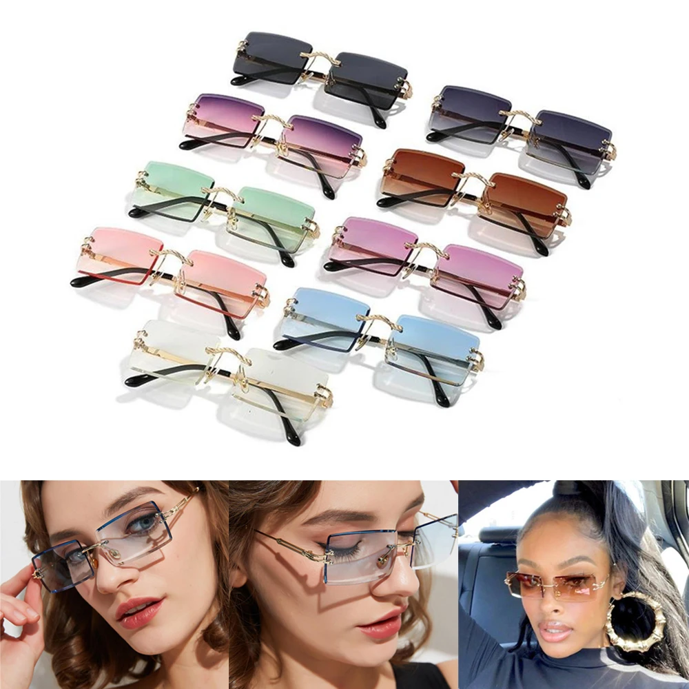 1Pc Fashion Sunglasses Rimless Rectangle Shades Gradient UV400 Protection Summer Traveling Vintage Sun Glasses for Women Men
1Pc Fashion Sunglasses Rimless Rectangle Shades Gradient UV400 Protection Summer Traveling Vintage Sun Glasses for Women Men