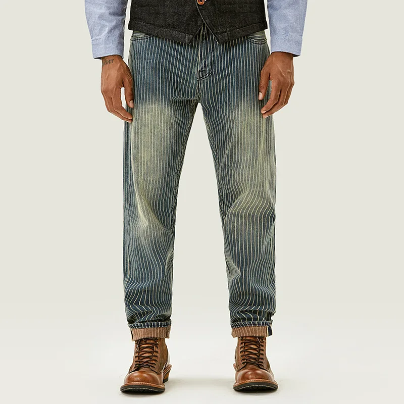 Amekaji Original Red Ear Tannin Stripe Retro Craft Wash Water Small Feet Casual Spring SummerJeans Pants
Amekaji Original Red Ear Tannin Stripe Retro Craft Wash Water Small Feet Casual Spring SummerJeans Pants