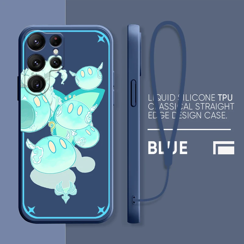 

Genshin Impact Cute Anime Case For Samsung Galaxy S22 S21 S20 S10 Note20 10 Ultra Plus Pro FE Lite Liquid Rope Phone Cover Coque