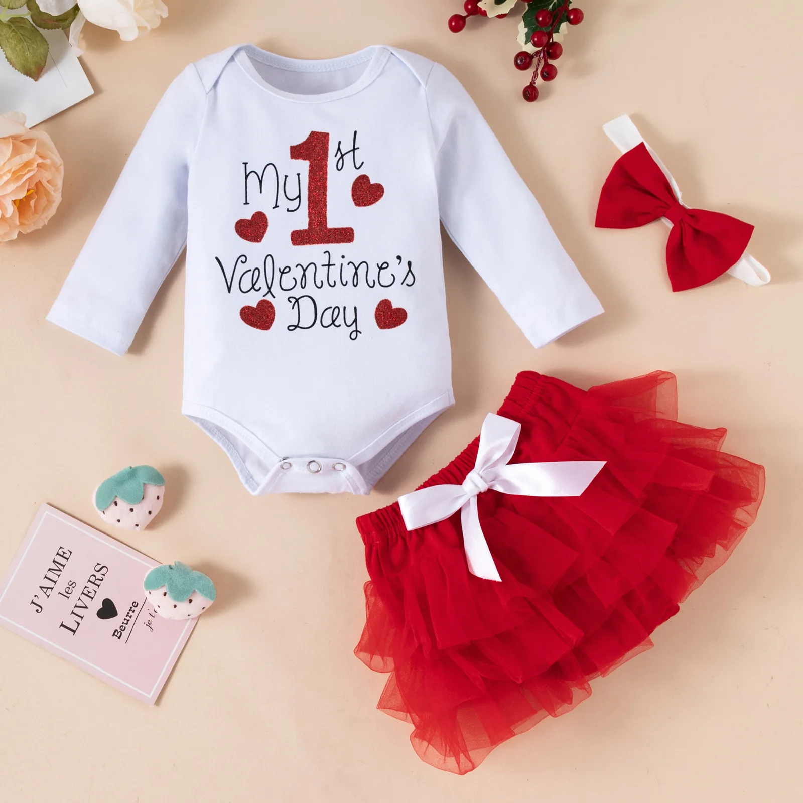 Valentine's Day Clothes Baby Girl Set Letter Printing Long Sleeve Romper Top Bow Tutu Skirt Headband Infant Outfit 3 Piece Suit 
Valentine's Day Clothes Baby Girl Set Letter Printing Long Sleeve Romper Top Bow Tutu Skirt Headband Infant Outfit 3 Piece Suit