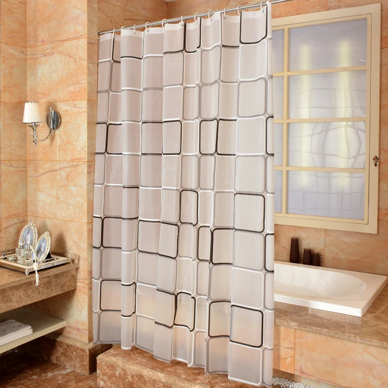 

Bathroom Shower Curtain 3D Waterproof Mildew proof PEVA Bath Curtains Shower Environmental Toilet Door Curtain With 12 hooks