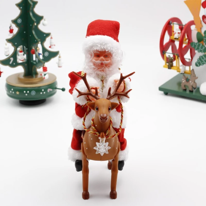 Christmas decorations electric music Santa riding deer children's dolls party props gifts
Christmas decorations electric music Santa riding deer children's dolls party props gifts