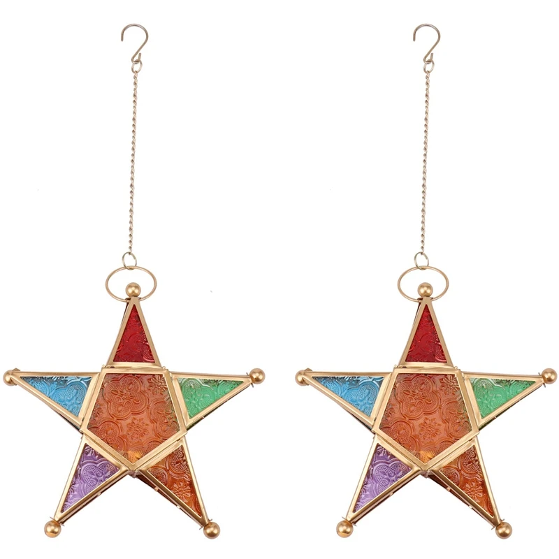 2X Multicolour Glass Star Votive Tea Light Candle Holder Hanging Lighting Lantern
2X Multicolour Glass Star Votive Tea Light Candle Holder Hanging Lighting Lantern