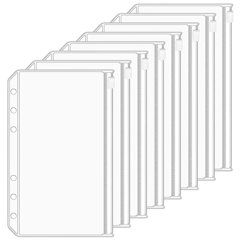 16PCS A6 Binder Pockets 6 Holes Budget Cash Envelopes Clear Zipper Folders For 6-Ring Budget Binder Notebook
16PCS A6 Binder Pockets 6 Holes Budget Cash Envelopes Clear Zipper Folders For 6-Ring Budget Binder Notebook