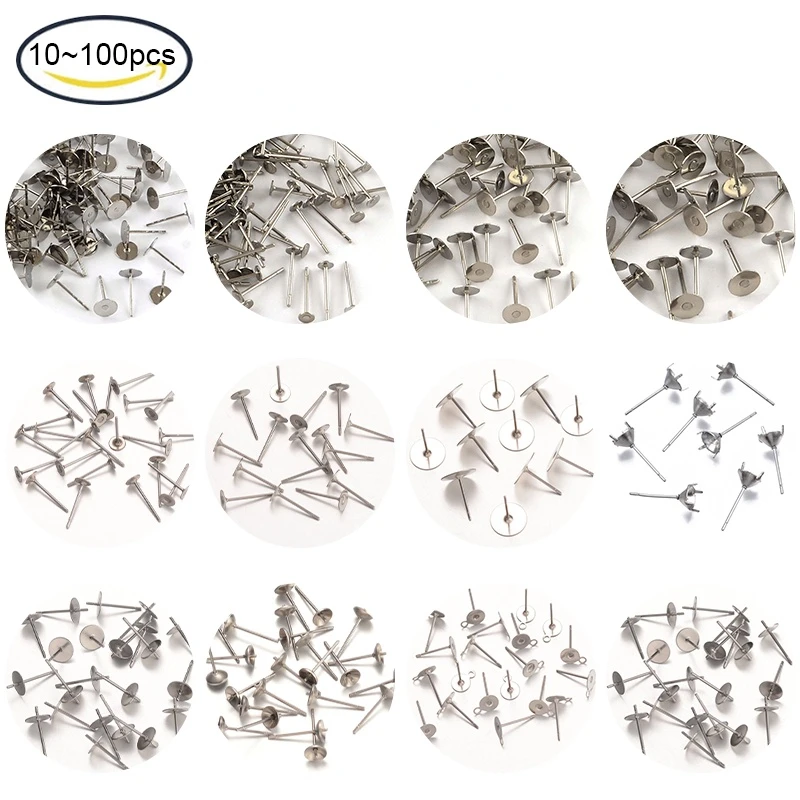 10-100PC 316 Surgical Stainless Steel Flat Round Blank Peg Stud Earring Stainless Steel Color
10-100PC 316 Surgical Stainless Steel Flat Round Blank Peg Stud Earring Stainless Steel Color