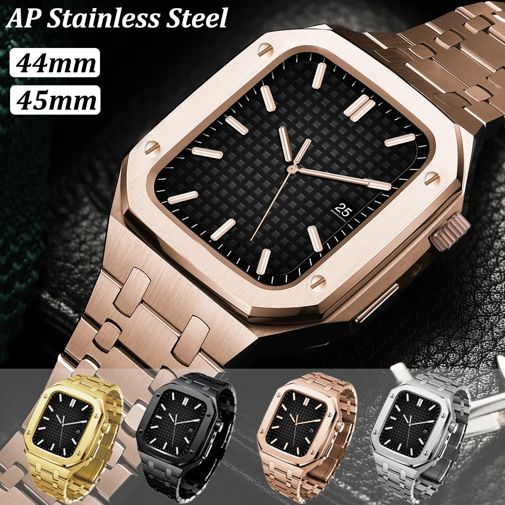 Modification Kit 44 45mm For Apple Watch SE 7 45MM For iWatch Series 6 5 4 44MM Metal Strap Cover Set Stainless Steel Case Band
Modification Kit 44 45mm For Apple Watch SE 7 45MM For iWatch Series 6 5 4 44MM Metal Strap Cover Set Stainless Steel Case Band
