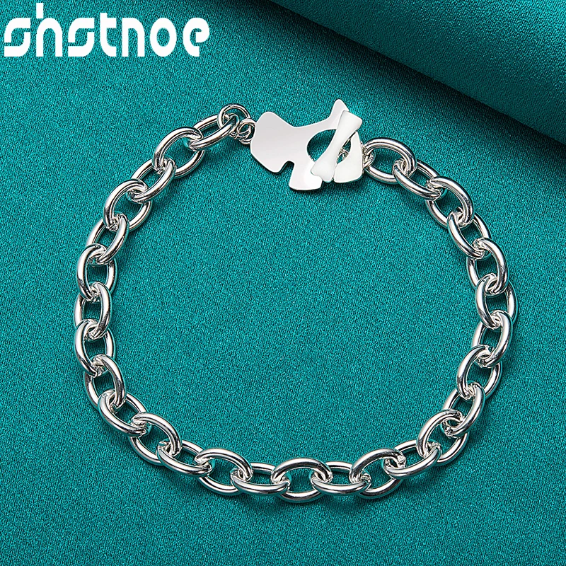 SHSTONE 925 Sterling Silver Dog Bone Tag TO Buckle Chain Charm Bracelet For Women Party Wedding Birthday Gift Fashion Jewelry
SHSTONE 925 Sterling Silver Dog Bone Tag TO Buckle Chain Charm Bracelet For Women Party Wedding Birthday Gift Fashion Jewelry