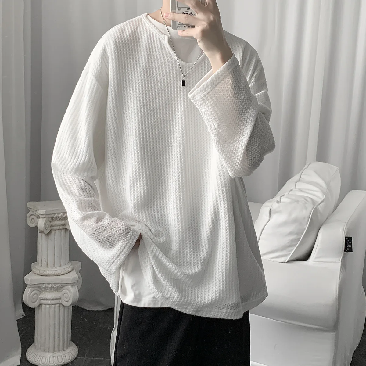 HOUZHOU Sun Protection Breathable See Through Sexy Unisex T-shirt Long Sleeve Men Clothing Tee Punk Korean Streetwear Harajuku
HOUZHOU Sun Protection Breathable See Through Sexy Unisex T-shirt Long Sleeve Men Clothing Tee Punk Korean Streetwear Harajuku
