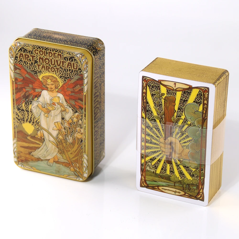 Golden Art Nouveau Tarot Deck with Gold Edges High Quality Board Game Mysterious Divination Deck Friends Entertainment Games
Golden Art Nouveau Tarot Deck with Gold Edges High Quality Board Game Mysterious Divination Deck Friends Entertainment Games