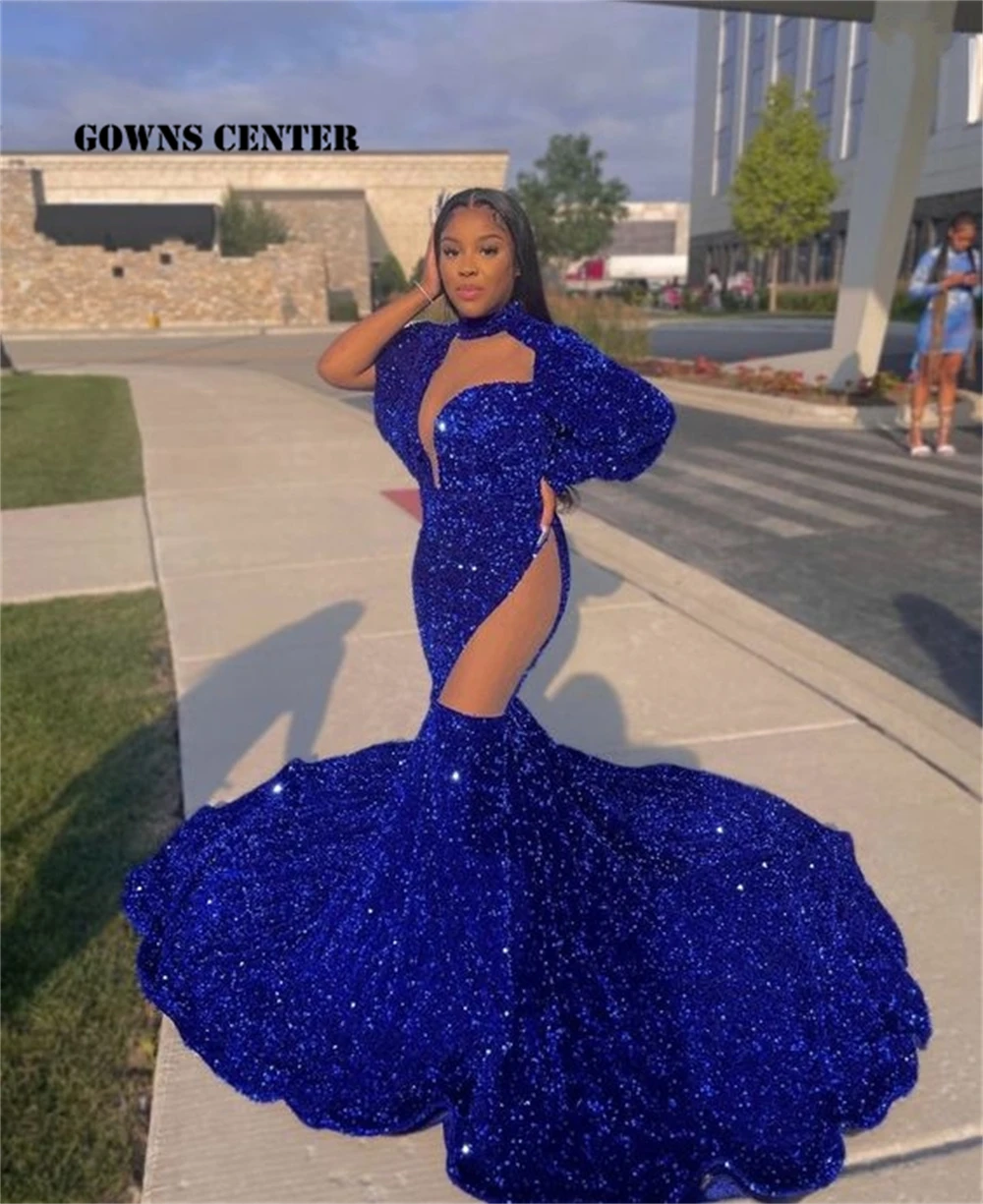 Royal Blue Sequin Prom Dresses For Black Girls Formal Long Sleeve Evening Dress Mermaid African Party Gowns vestidos de promoció
Royal Blue Sequin Prom Dresses For Black Girls Formal Long Sleeve Evening Dress Mermaid African Party Gowns vestidos de promoció