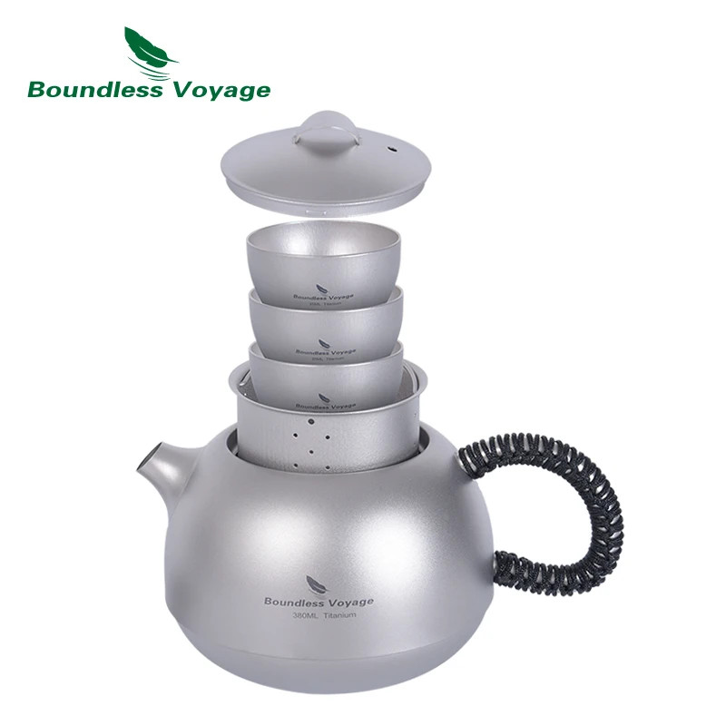 Boundless Voyage 380ml Titanium Teapot with Filter Ultralight Mini Kettle Tea Cup Sets Outdoor Camping Garden Tea Maker Teaware
Boundless Voyage 380ml Titanium Teapot with Filter Ultralight Mini Kettle Tea Cup Sets Outdoor Camping Garden Tea Maker Teaware