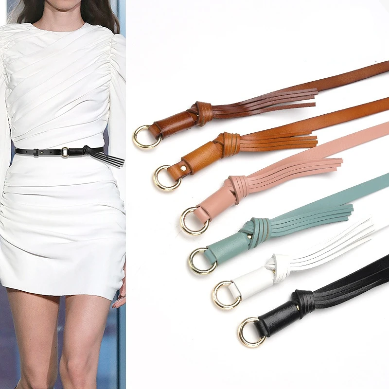 New Women's Thin Belt Fringe Decoration Adjustable Waist Small Belt with Dress Suit Fashion Decoration Luxury Designer Belt
New Women's Thin Belt Fringe Decoration Adjustable Waist Small Belt with Dress Suit Fashion Decoration Luxury Designer Belt
