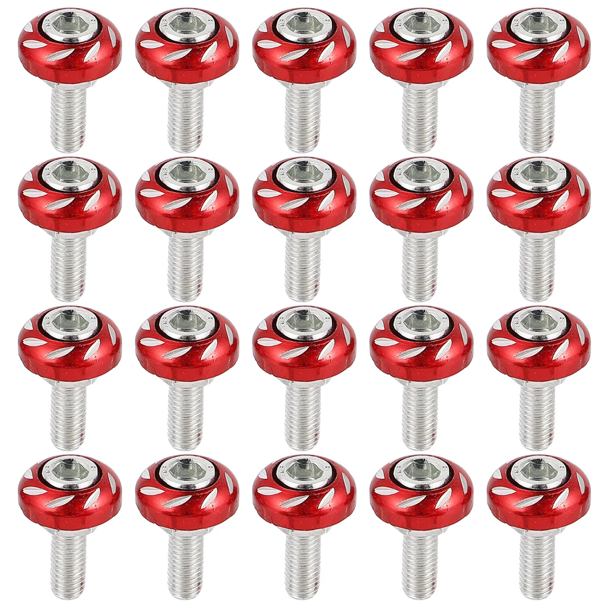 

20 Pcs Motorcycle Electric Vehicle Moped Decorative Screws Carving Motorbike License Plate Refit Aluminum Alloy Modified Parts