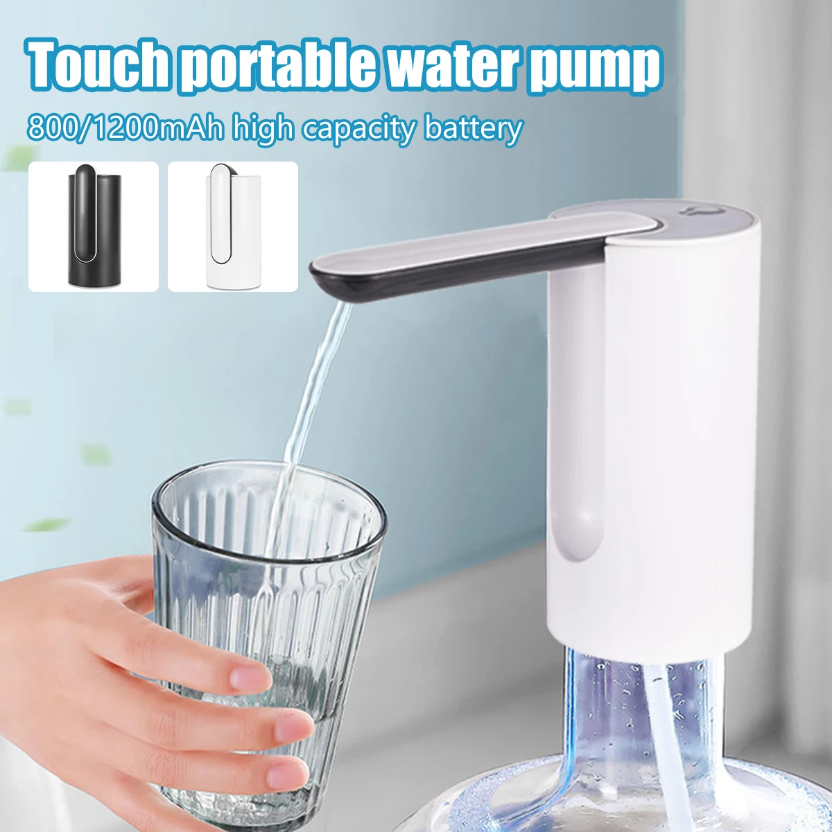 Automatic Water Dispenser 1200mAh USB Rechargeable Electric Drinking Water Pump Foldable Water Jug Pump with Switch Portable 
Automatic Water Dispenser 1200mAh USB Rechargeable Electric Drinking Water Pump Foldable Water Jug Pump with Switch Portable