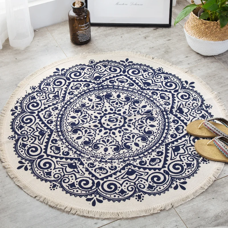 Cotton and Linen round Carpet Vintage Hanging Basket Floor Mat Bedroom Living Room Sofa Coffee Table Cushion round Carpet
Cotton and Linen round Carpet Vintage Hanging Basket Floor Mat Bedroom Living Room Sofa Coffee Table Cushion round Carpet