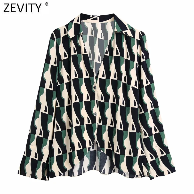 Zevity New Women Vintage Geometric Flowing Print Casual Asymmetric Blouse Female Breasted Shirts Chic Chemise Blusas Tops LS9646
Zevity New Women Vintage Geometric Flowing Print Casual Asymmetric Blouse Female Breasted Shirts Chic Chemise Blusas Tops LS9646