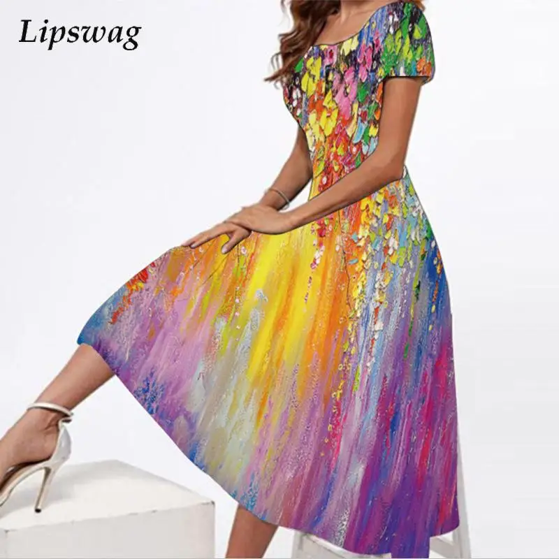 2022 Spring Elegant Pattern Print Beach Dress Women Sexy Square Collar Boho Maxi Dress Summer Ladies Casual Short Sleeve Dresses
2022 Spring Elegant Pattern Print Beach Dress Women Sexy Square Collar Boho Maxi Dress Summer Ladies Casual Short Sleeve Dresses