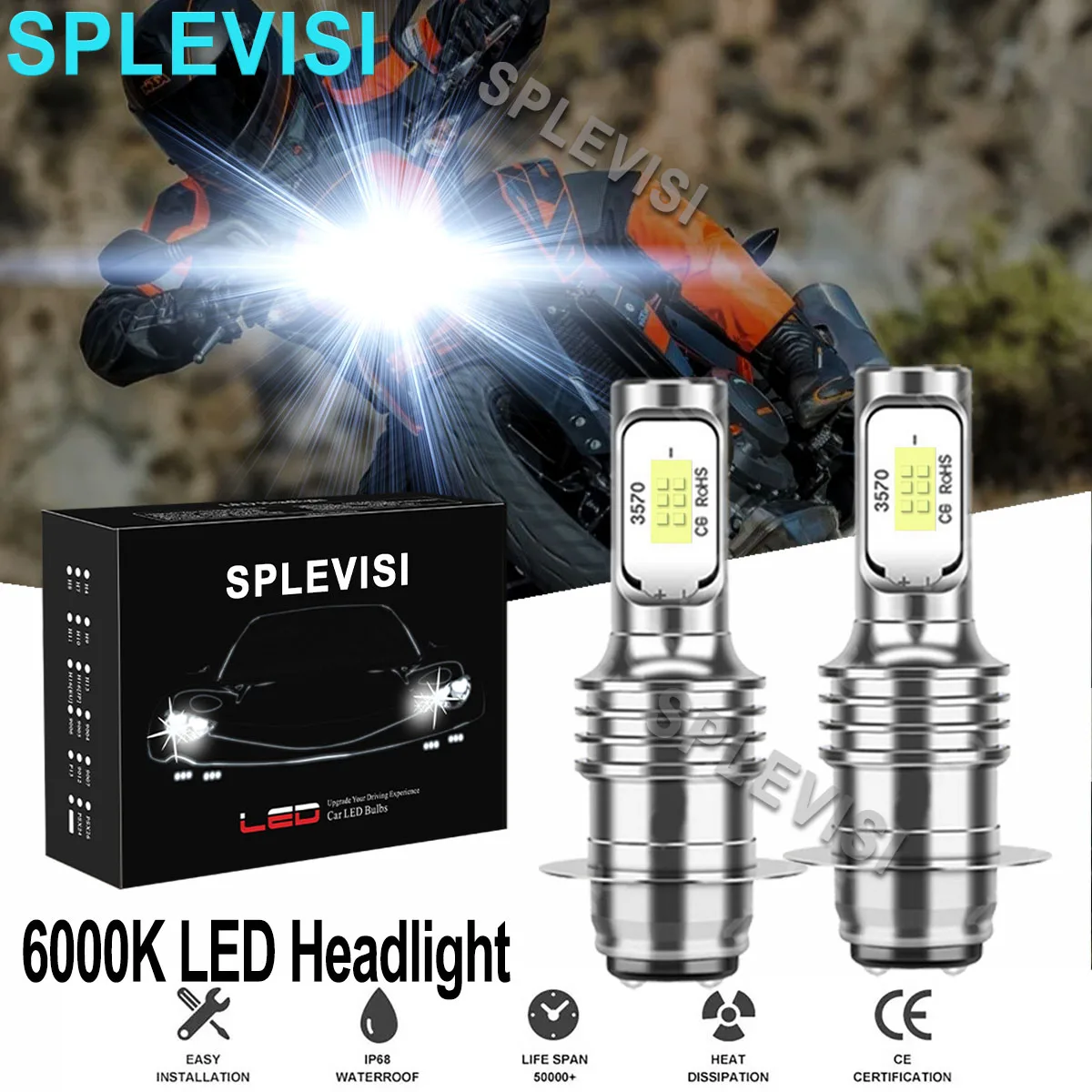 2x 70W 6000K White LED Motorcycle Headlight Bulbs For KTM 690 Enduro R2009-2011 Freeride 250 R 2015-2016 500 EXC XCW2012-2013 
2x 70W 6000K White LED Motorcycle Headlight Bulbs For KTM 690 Enduro R2009-2011 Freeride 250 R 2015-2016 500 EXC XCW2012-2013