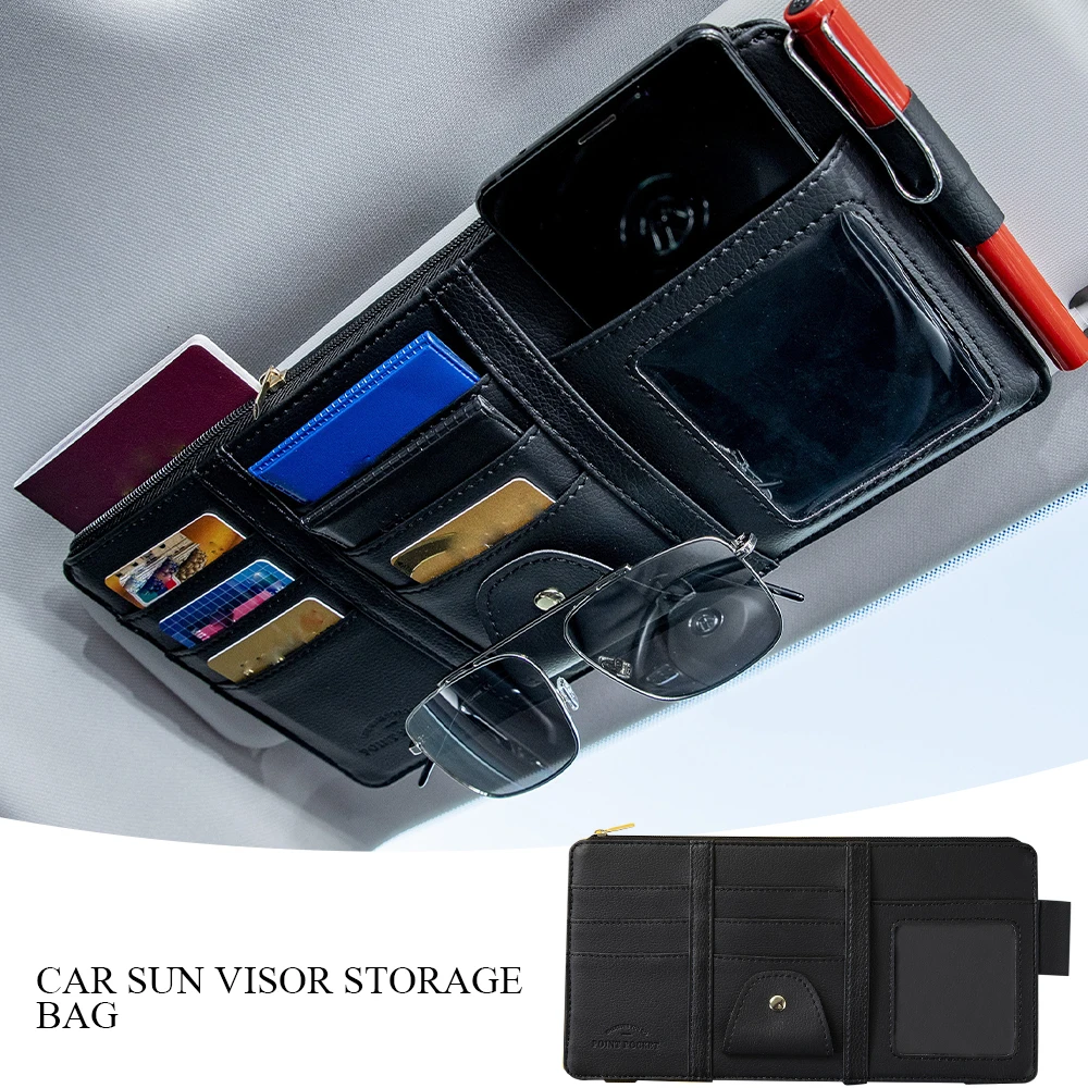 PU Leather Car Auto Sun Visor Point Pocket Organizer Bag Card Glasses Storage Holder Car-styling IC Card Holder Sunshade Bag
PU Leather Car Auto Sun Visor Point Pocket Organizer Bag Card Glasses Storage Holder Car-styling IC Card Holder Sunshade Bag