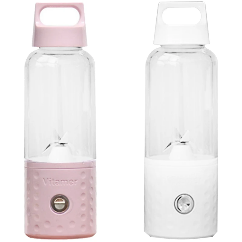 2Set 500ML 4000Mah Portable Smoothie Blender Mini USB Mixer Electric Juicer Charging Vitamer Fruit Juicer Pink & White 
2Set 500ML 4000Mah Portable Smoothie Blender Mini USB Mixer Electric Juicer Charging Vitamer Fruit Juicer Pink & White