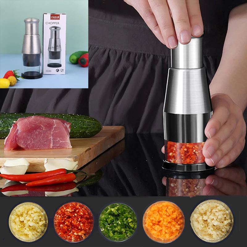 Household Stainless Steel Manual Onion Chopper Garlic Crusher Pressing Handheld Food Chopper Kitchen Vegetable Accessories Tools
Household Stainless Steel Manual Onion Chopper Garlic Crusher Pressing Handheld Food Chopper Kitchen Vegetable Accessories Tools