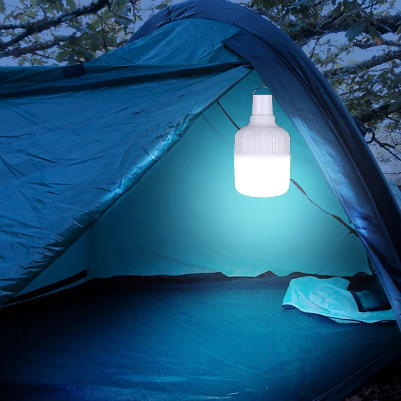 

Outdoor Bulb USB Rechargeable LED Emergency Lights Portable Tent Lamp Battery Lantern BBQ Camping Light for Patio Porch Garden
