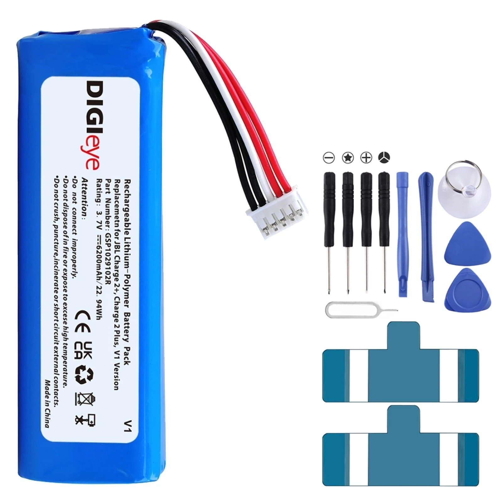 For JBL Charger 2+/Charge 2 plus/V1 Version 6200mAh GSP1029102R Battery Replacement
For JBL Charger 2+/Charge 2 plus/V1 Version 6200mAh GSP1029102R Battery Replacement