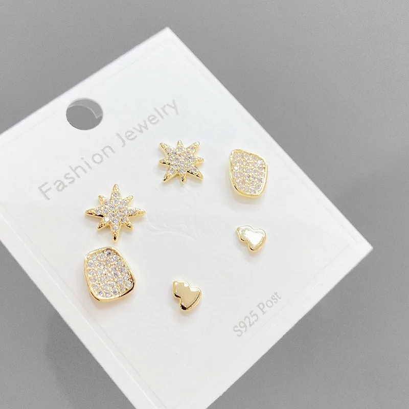 Earrings Charm Silvers Needle Eight Awn Star Stud Korean Style Classic Simple Earring Set for Women
Earrings Charm Silvers Needle Eight Awn Star Stud Korean Style Classic Simple Earring Set for Women