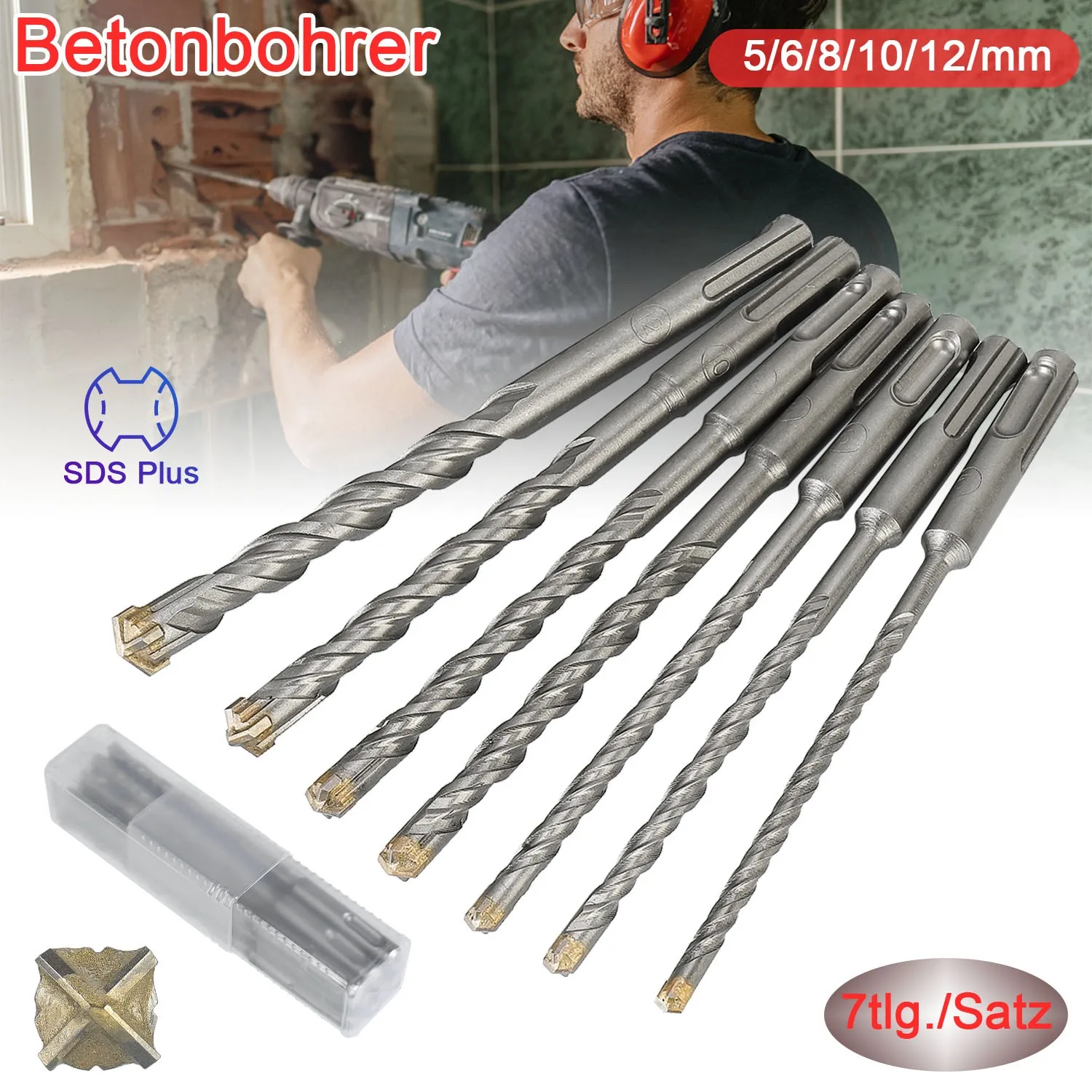 7pcs Cross Hammer SDS Plus Mixer Impact Bits 5 6 8 10 12mm For Drilling Holes In Cement Concrete Brick Walls Tools Accessories
7pcs Cross Hammer SDS Plus Mixer Impact Bits 5 6 8 10 12mm For Drilling Holes In Cement Concrete Brick Walls Tools Accessories