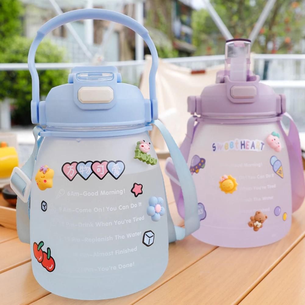 Cute Girls Water Bottle with Stickers Straw Big Belly Cup 1300ml Large Capacity Water Jug One Button Lid Open Kettle
Cute Girls Water Bottle with Stickers Straw Big Belly Cup 1300ml Large Capacity Water Jug One Button Lid Open Kettle