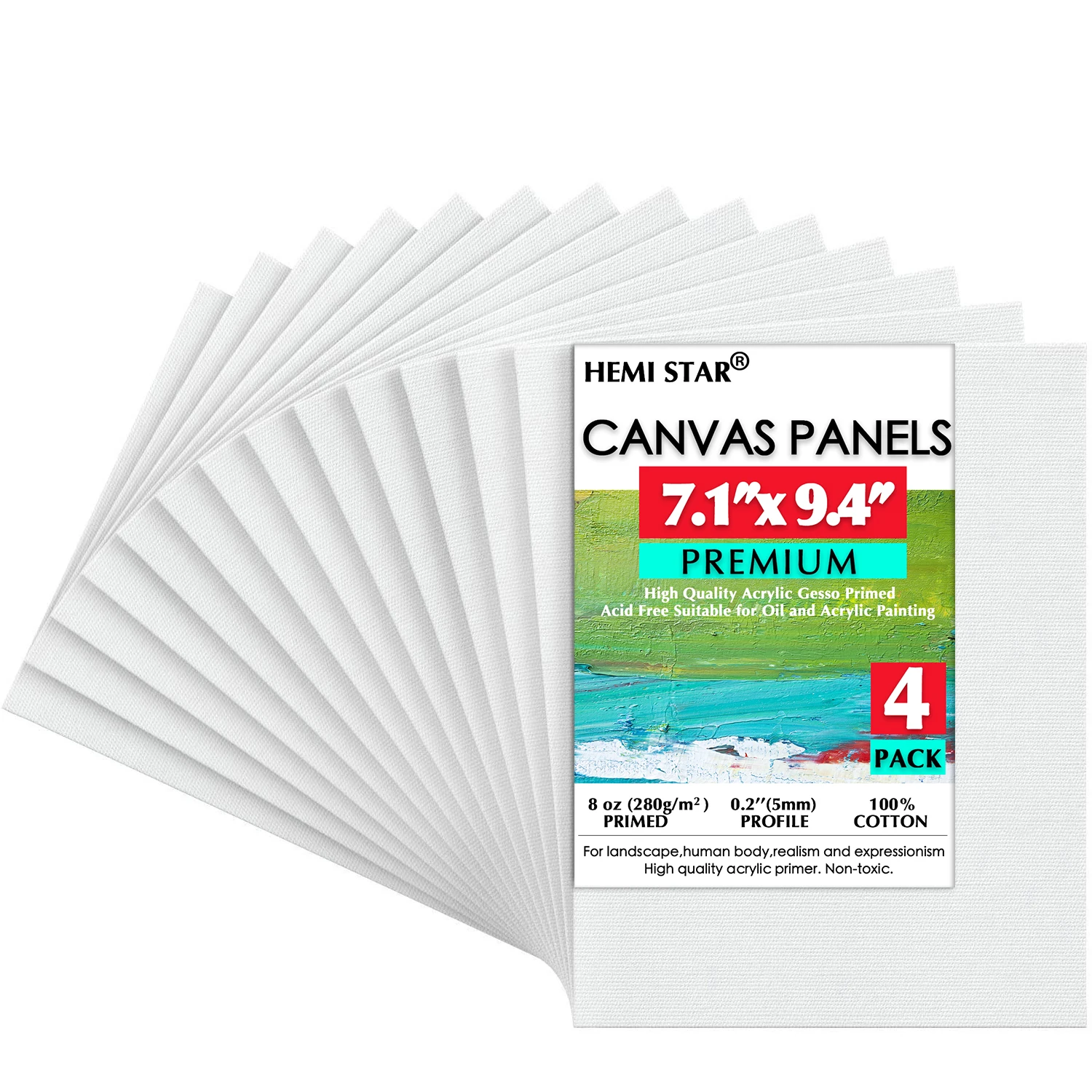 Canvas Panels 4-pcs 8 Oz Primed Acid-Free 18x24cm-7.1x9.4in 100% Cotton Paint Canvas for Painting, Blank Canvas for Artist
Canvas Panels 4-pcs 8 Oz Primed Acid-Free 18x24cm-7.1x9.4in 100% Cotton Paint Canvas for Painting, Blank Canvas for Artist
