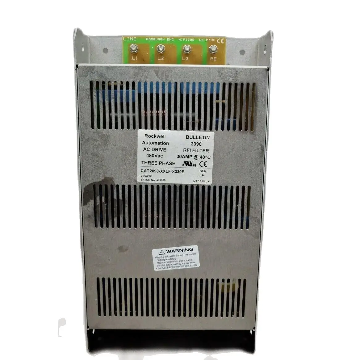 Used 2090-XXLF-X330B AC Drive 500VAC 3PH RFI Filter 30A Series A 
Used 2090-XXLF-X330B AC Drive 500VAC 3PH RFI Filter 30A Series A