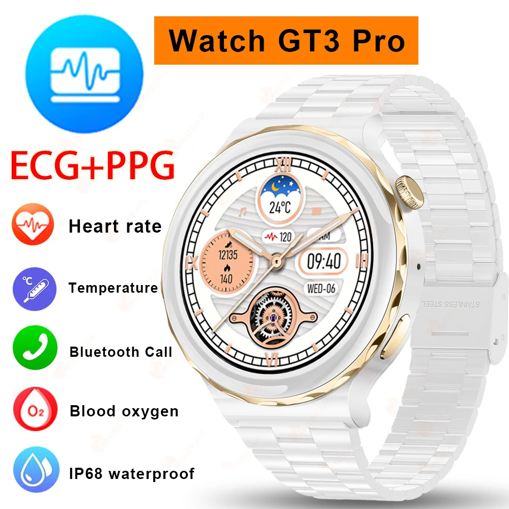 

Новинка 2023, Смарт-часы с ЭКГ + ППГ, с Bluetooth, женские, с несколькими спортивными режимами, водонепроницаемые, женские Смарт-часы для мужчин, Для GT3 Pro, Android, OIS