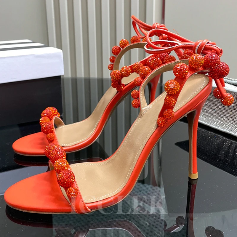 Female High Heel Sandals Summer 2023 New Crystal Decor Sphericity Design Banquet High Heels Appear Thin One Strap Ladies Pumps
Female High Heel Sandals Summer 2023 New Crystal Decor Sphericity Design Banquet High Heels Appear Thin One Strap Ladies Pumps