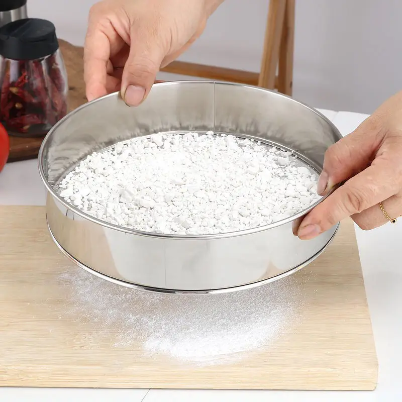 Round Stainless Steel Flour Sieve Fine Mesh Sifter Tea Sugar Hand-Screened Strainer Baking Pastry Kitchen Food Tools 15CM-30CM
Round Stainless Steel Flour Sieve Fine Mesh Sifter Tea Sugar Hand-Screened Strainer Baking Pastry Kitchen Food Tools 15CM-30CM