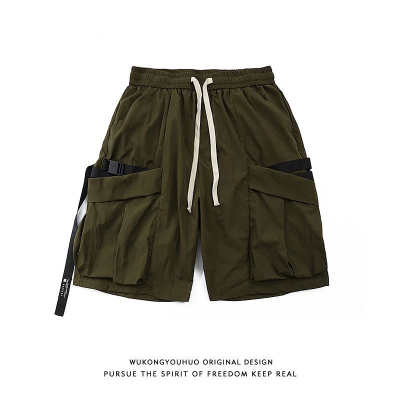 Retro personality belt straight casual shorts men women American trendy brand functional multi-pocket tooling five-point pants
Retro personality belt straight casual shorts men women American trendy brand functional multi-pocket tooling five-point pants