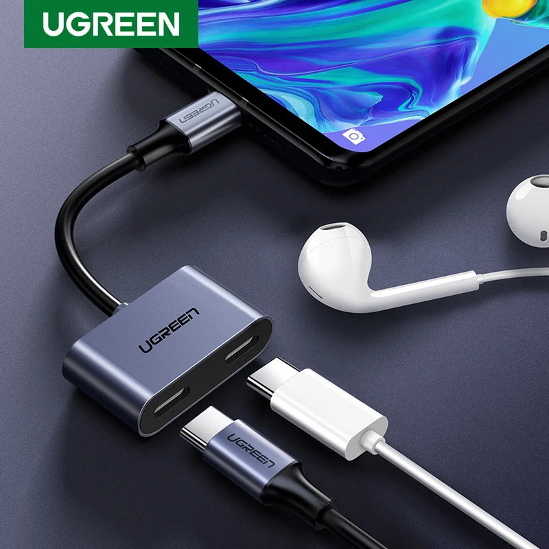 

UGREEN 2 in 1 Type C to Dual Digital USB C Earphone Audio Splitter Adapter For Huawei P30 Pro iPad Pro 2018 Google Pixel 2XL Mi8