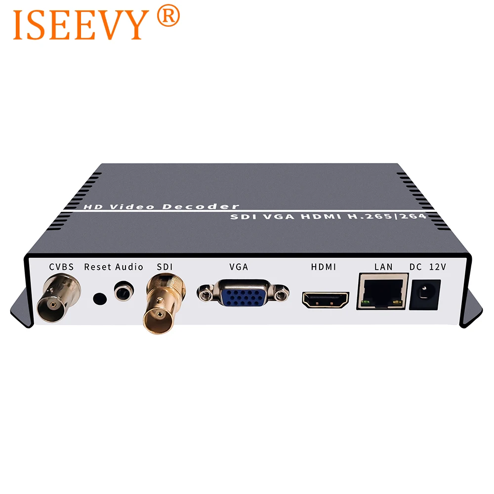 

H.265 H.264 SDI IP Decoder with SDI VGA CVBS Output support RTMP RTSP RTP UDP HTTP SRT network stream decoding