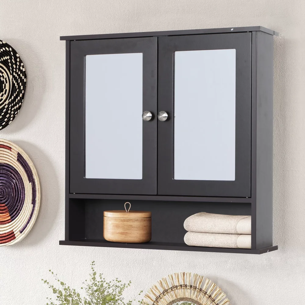Bathroom Cabinet Wall Mounted with Double Mirror Doors, Wood Hanging Cabinet with Shelves,22.05 X 5.12 X 22.83 Inches
Bathroom Cabinet Wall Mounted with Double Mirror Doors, Wood Hanging Cabinet with Shelves,22.05 X 5.12 X 22.83 Inches