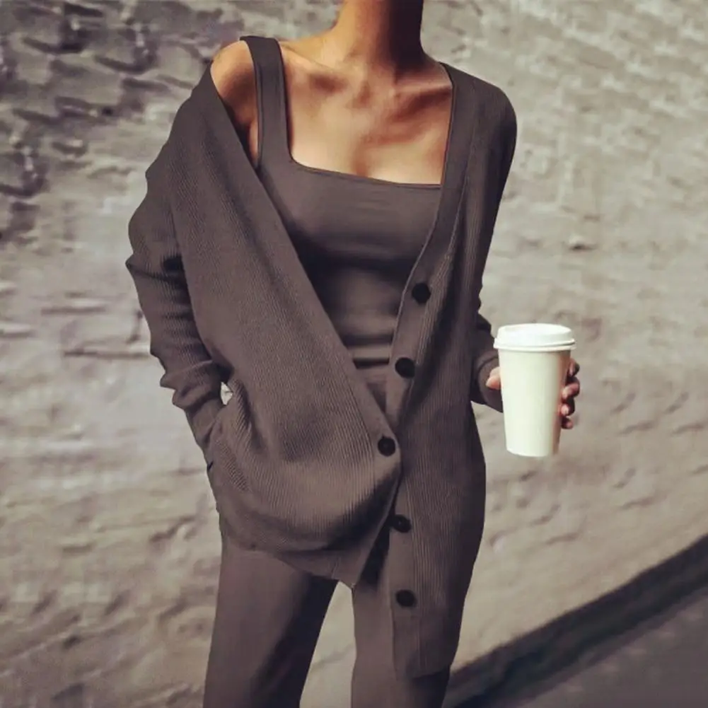 1 Set Casual V Neck Vest Cardigan Sweater Trousers Women Cardigan Sweater Outfit Single-breasted for Daily Wear
1 Set Casual V Neck Vest Cardigan Sweater Trousers Women Cardigan Sweater Outfit Single-breasted for Daily Wear