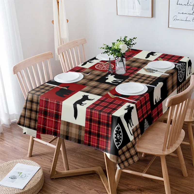 Christmas Animal Fox Bear Elk Tree Buffalo Red Plaid Tablecloths Waterproof Kitchen Coffee Table for Living Room Home Decor Mesa
Christmas Animal Fox Bear Elk Tree Buffalo Red Plaid Tablecloths Waterproof Kitchen Coffee Table for Living Room Home Decor Mesa