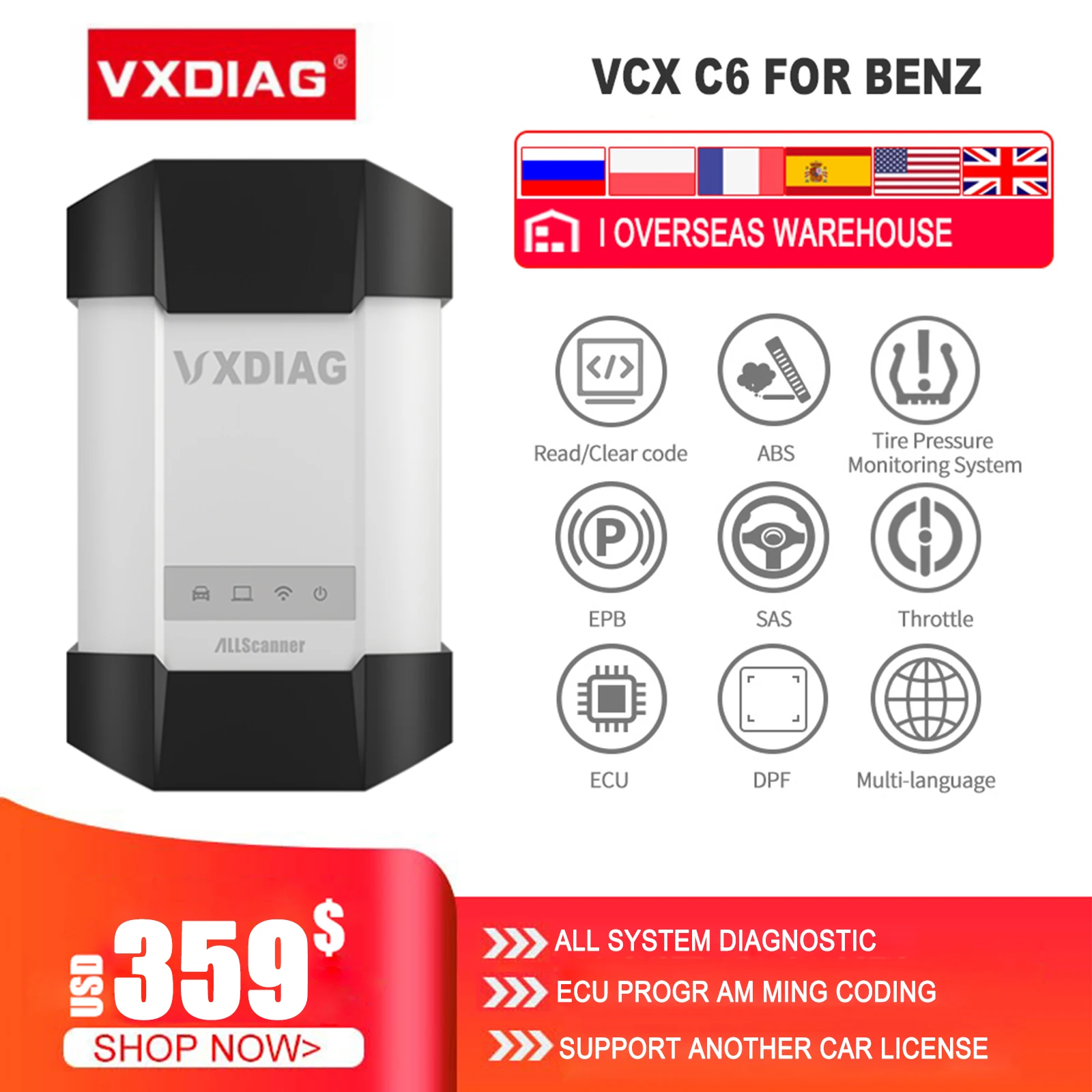 2022.6 VXDIAG VCX C6 For Mercedes Benz DIoP Car Diagnostic Tools ECU programming For C4 SD Connect Diagnosis Auto OBD2 Scanner
2022.6 VXDIAG VCX C6 For Mercedes Benz DIoP Car Diagnostic Tools ECU programming For C4 SD Connect Diagnosis Auto OBD2 Scanner