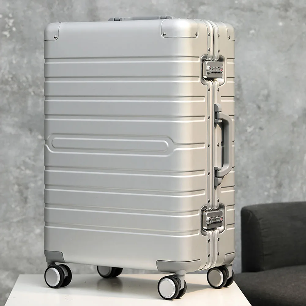 All Aluminum Magnesium Alloy Trolley Suitcase Men Women 20 inch Rolling Luggage Universal Wheel Metal Password Box
All Aluminum Magnesium Alloy Trolley Suitcase Men Women 20 inch Rolling Luggage Universal Wheel Metal Password Box