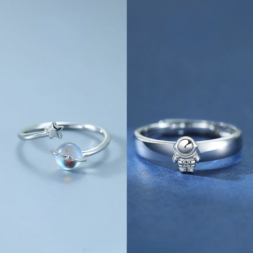 New Couple Ring Happy Planet Astronaut Moonstone Couple Pair Ring Light Luxury Personality Couple Space Planet Astronaut
New Couple Ring Happy Planet Astronaut Moonstone Couple Pair Ring Light Luxury Personality Couple Space Planet Astronaut